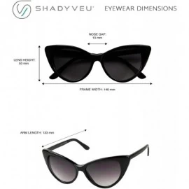 Cat Eye Exaggerated Rockabilly Sunglasses - Black - CX12O5JBSEU $8.37