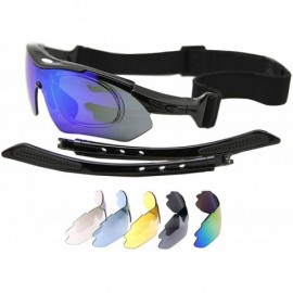 Rimless Polarized Sports Sunglasses For Men Women Cycling Driving Sun Glasses TR90 Frame - Blue Lens - CX18GSECT5Z $24.24