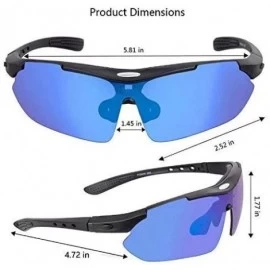 Rimless Polarized Sports Sunglasses For Men Women Cycling Driving Sun Glasses TR90 Frame - Blue Lens - CX18GSECT5Z $24.24