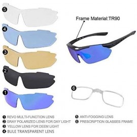 Rimless Polarized Sports Sunglasses For Men Women Cycling Driving Sun Glasses TR90 Frame - Blue Lens - CX18GSECT5Z $24.24