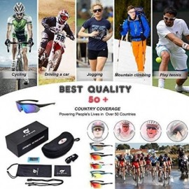 Rimless Polarized Sports Sunglasses For Men Women Cycling Driving Sun Glasses TR90 Frame - Blue Lens - CX18GSECT5Z $24.24
