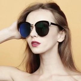 Sport 97018 XXL Premium Oversize Mirrored Funky Flat Sunglasses - Black/ Blue - CF18OKMG6H9 $27.95