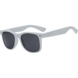 Round Classic Vintage Retro 80's Sunglasses for Mens or Women Colored Frame - 1smoke Lens White - CT11TTGAV8D $11.50