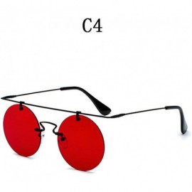 Semi-rimless Fashion Men Women Designer Glasses Classic Round Rimless Steampunk Sunglasses Vintage Eyewear - C4 - CI18Y8AUS89...
