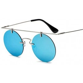 Semi-rimless Fashion Men Women Designer Glasses Classic Round Rimless Steampunk Sunglasses Vintage Eyewear - C4 - CI18Y8AUS89...