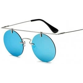 Semi-rimless Fashion Men Women Designer Glasses Classic Round Rimless Steampunk Sunglasses Vintage Eyewear - C4 - CI18Y8AUS89...