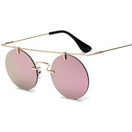 Semi-rimless Fashion Men Women Designer Glasses Classic Round Rimless Steampunk Sunglasses Vintage Eyewear - C4 - CI18Y8AUS89...