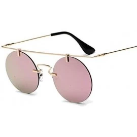 Semi-rimless Fashion Men Women Designer Glasses Classic Round Rimless Steampunk Sunglasses Vintage Eyewear - C4 - CI18Y8AUS89...