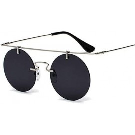 Semi-rimless Fashion Men Women Designer Glasses Classic Round Rimless Steampunk Sunglasses Vintage Eyewear - C4 - CI18Y8AUS89...