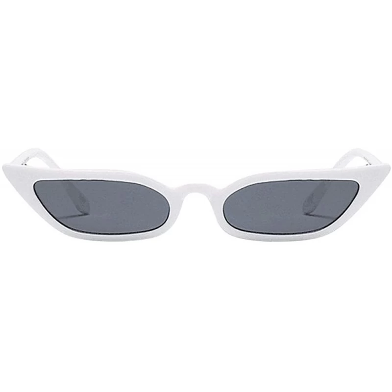 Wrap Unisex Fashion Eyewear Unique Sunglasses Small Frame Vintage Glasses - White - CV1970GZZ5I $7.08