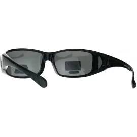 Rectangular Polarized Rhinestone Bling Anti-glare Lens Rectangular Fit Over Sunglasses - Grey - C41878SHKMU $13.38