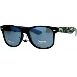 Wayfarer Camo Camouflage Print Sunglasses Classic Square Matted Spring Hinge - Green (Black) - CC1882U9HRH $18.60