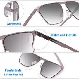 Oval Polarized Sunglasses Designer Glasses Protection - Gun - CG18SW07XLG $11.85