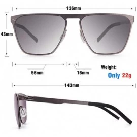 Oval Polarized Sunglasses Designer Glasses Protection - Gun - CG18SW07XLG $11.85