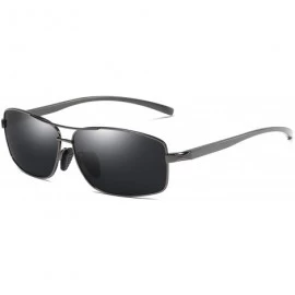 Aviator Vintage Rectangular Polarized Sunglasses for Men Square Retro Aviator driving Sunglasses - Gun-black - C518IWS3M8A $2...