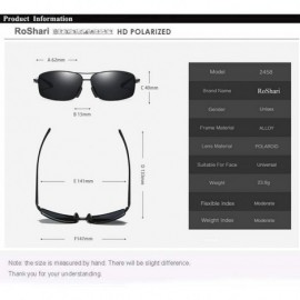 Aviator Vintage Rectangular Polarized Sunglasses for Men Square Retro Aviator driving Sunglasses - Gun-black - C518IWS3M8A $1...