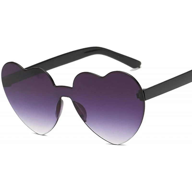 Oversized Love Heart Lens Sunglasses Women Transparent Plastic Glasses Style Sun Glasses Female - Double Gray - CD18W0H7WWC $...