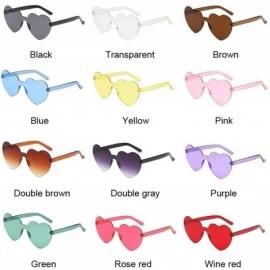 Oversized Love Heart Lens Sunglasses Women Transparent Plastic Glasses Style Sun Glasses Female - Double Gray - CD18W0H7WWC $...