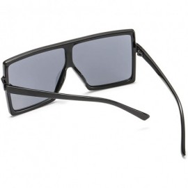 Oversized Oversized Square Flat Top Huge Fashion Sunglasse for Women Men Light Weight - Black Frame Black Lens - CX18H263WN9 ...
