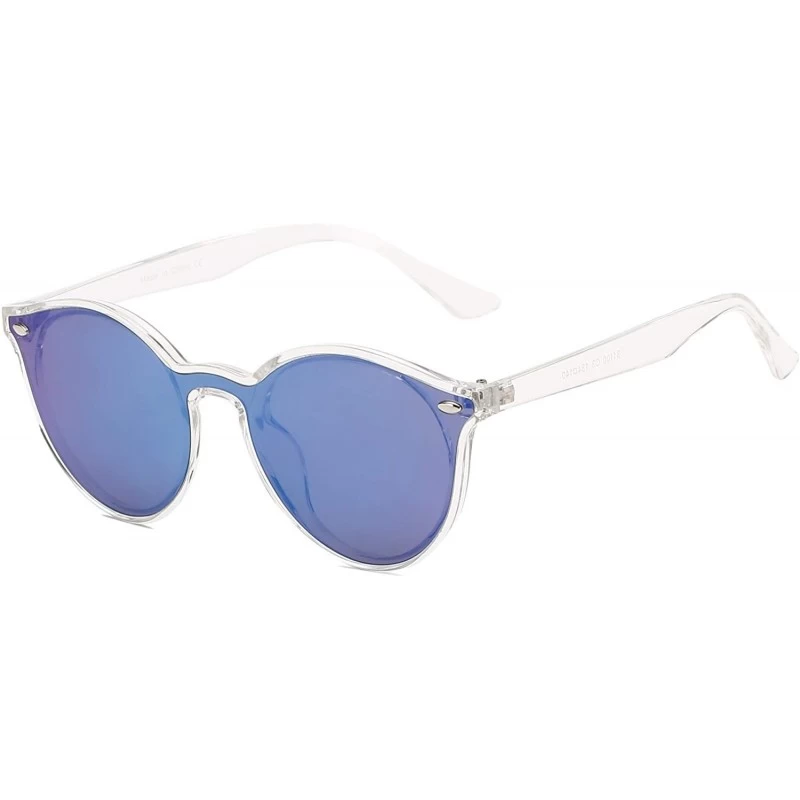 Round Unisex Retro Vintage Circle Round UV Protection Fashion Sunglasses - Blue - CK18WR9RZ32 $24.10