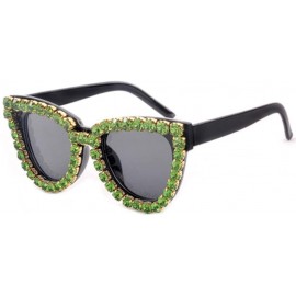 Oversized Fashionable Oversized Rhinestone Sunglasses with Retro Personality with Diamond Sunglasses - 3 - C9190HDNWD5 $68.70
