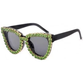 Oversized Fashionable Oversized Rhinestone Sunglasses with Retro Personality with Diamond Sunglasses - 3 - C9190HDNWD5 $61.51