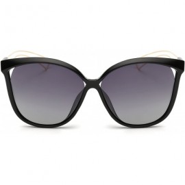 Cat Eye Mirrored Cat Eye Sunglasses Oversized Sunglasses for Women - Black - C018GYKDUA8 $11.90
