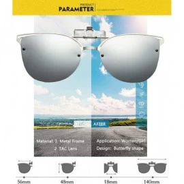 Oversized Clip on Sunglasses for Prescription Glasses with Flip up Unisex Polarized Lens for women - Silver - C819COR39MI $17.43