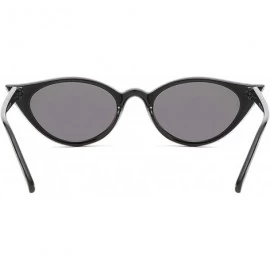 Oval Retro Classic Oval Sunglasses for Women AC PC UV 400 Protection Sunglasses - Black - CR18SAQUN4I $18.27
