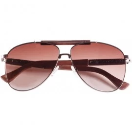 Aviator Men's Polarized Sunglasses Classic UV400 Wood Sun Glasses - Z1565 - Brown/Red Sandal - CM12FZ16U1D $12.34