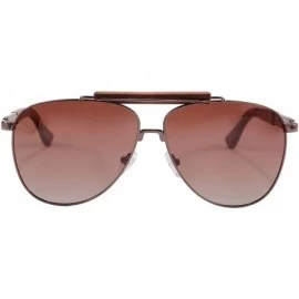 Aviator Men's Polarized Sunglasses Classic UV400 Wood Sun Glasses - Z1565 - Brown/Red Sandal - CM12FZ16U1D $12.34