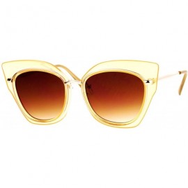 Butterfly Oversized Womens Sunglasses Big Square Butterfly Double Frame UV 400 - Peach Gold - CM1877QWCMR $22.16