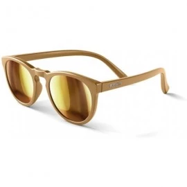 Round Round Polarized Sunglasses- Gold Frame - Gold Mirror Lenses - C812O8W4US6 $27.82