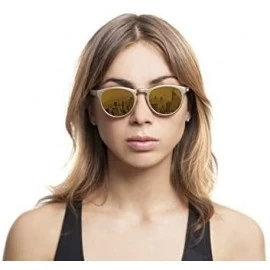 Round Round Polarized Sunglasses- Gold Frame - Gold Mirror Lenses - C812O8W4US6 $14.66