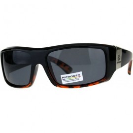 Sport Polarized Nitrogen Thick Plastic Warp Biker Sport Sunglasses - Black Tortoise Black - C818CAC64D5 $27.15