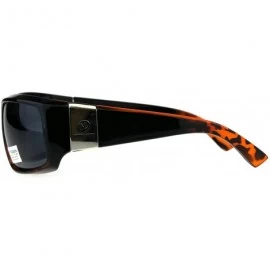 Sport Polarized Nitrogen Thick Plastic Warp Biker Sport Sunglasses - Black Tortoise Black - C818CAC64D5 $12.37