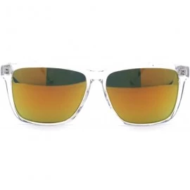 Sport Kush Color Mirror Large Clear Plastic Frame Sport Sunglasses - Orange - CR12N6CNDX2 $8.36