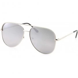 Aviator Classic Metal Frame Pilot Style Sunglasses - Silver - CK18M6C4STQ $21.61
