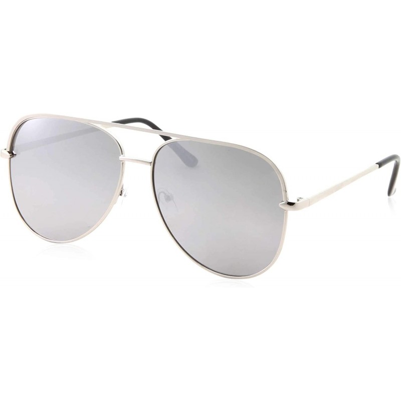 Aviator Classic Metal Frame Pilot Style Sunglasses - Silver - CK18M6C4STQ $9.67