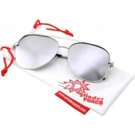 Aviator Classic Metal Frame Pilot Style Sunglasses - Silver - CK18M6C4STQ $9.67