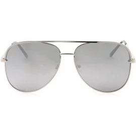 Aviator Classic Metal Frame Pilot Style Sunglasses - Silver - CK18M6C4STQ $9.67