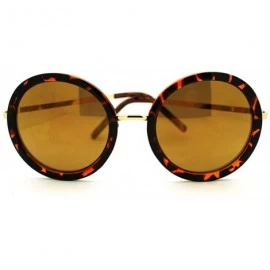 Oval Mirrored Circle Lens Psy Celebrity Gangnam Gentleman Sunglasses - Tortoise Brown - C911GGL35OH $19.25