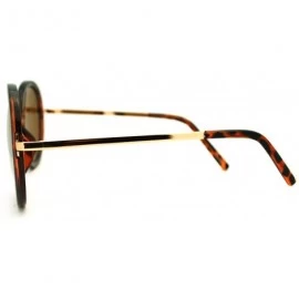 Oval Mirrored Circle Lens Psy Celebrity Gangnam Gentleman Sunglasses - Tortoise Brown - C911GGL35OH $9.00