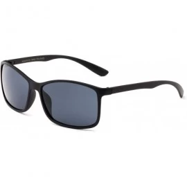 Sport Retro Squared Design Sporty Mens Sunglasses for Men Flash Mirror - Black/Smoke - CV12IGNN5T7 $18.36