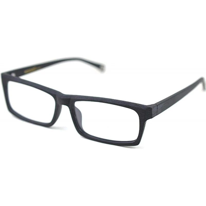 Square Simple Suqare Frame Unisex Glasses Frame8005 - Wooden Black - CM18LD6UQ73 $19.10
