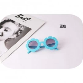 Oval Hot Sun Flower Round Cute Kids Sunglasses UV400 Boy Girl Lovely Baby Glasses Children Oculos De Sol N554 - Blue - CE198A...