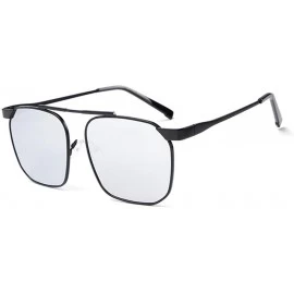 Oversized Fashion Retro Biker Fishing Oversized Polarized Sunglasses for Men and Women 15132 - Silver - CR18ZXCDEKC $28.04