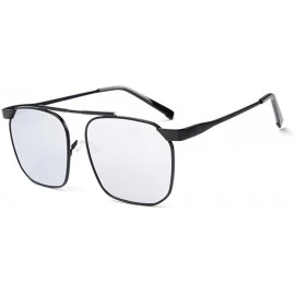 Oversized Fashion Retro Biker Fishing Oversized Polarized Sunglasses for Men and Women 15132 - Silver - CR18ZXCDEKC $14.76