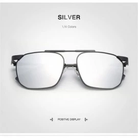 Oversized Fashion Retro Biker Fishing Oversized Polarized Sunglasses for Men and Women 15132 - Silver - CR18ZXCDEKC $14.76