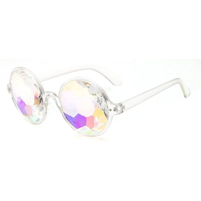 Goggle Women Girls Kaleidoscope Sunglasses Rainbow Prism Glasses Refraction Goggles for Festivals - Transparent - CH18GQ5XO6T...
